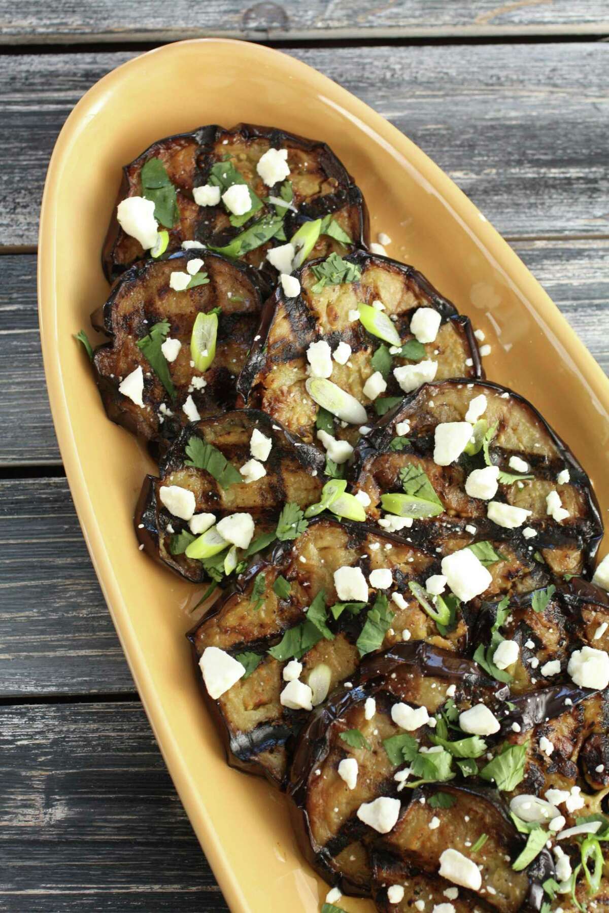 Above, Grilled Eggplant with Minas Cheese and Cilantro, and “Healthy Brigadieros” from Leciaia Moreinos Schwartz’s “Latin Superfoods” cookbook.