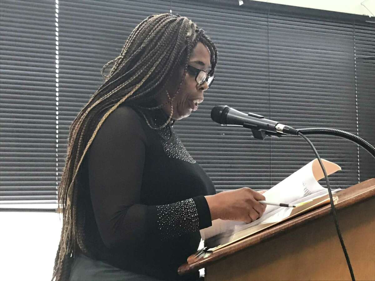 Youth, Family and Community Engagement chief Gemma Joseph Lumpkin at an Oct. 10, 2019 meeting of the New Haven Board of Education's Finance and Operations Committee.