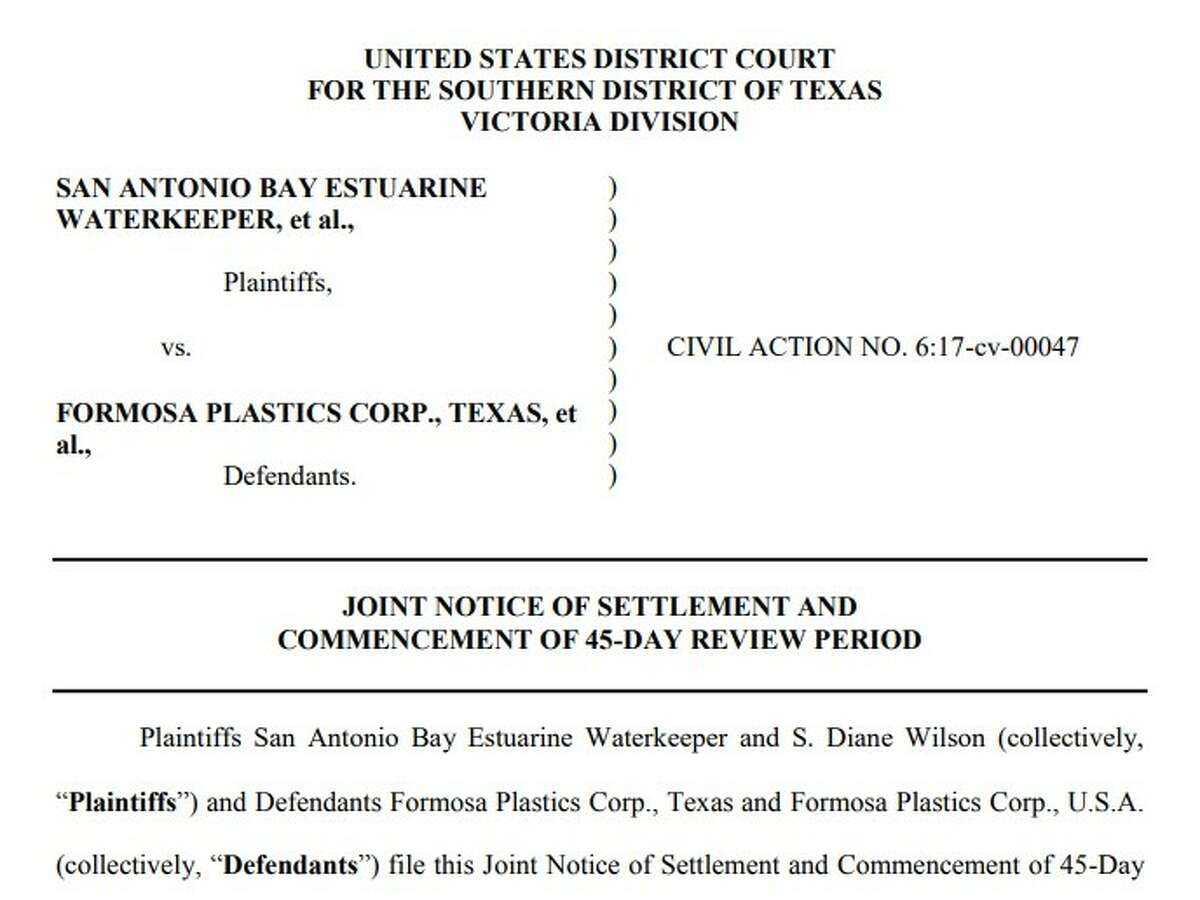 A petrochemical plant located about 120 miles southwest of Houston has entered into $50 million settlement in a lawsuit over polluting Lavaca Bay with plastic pellets. 