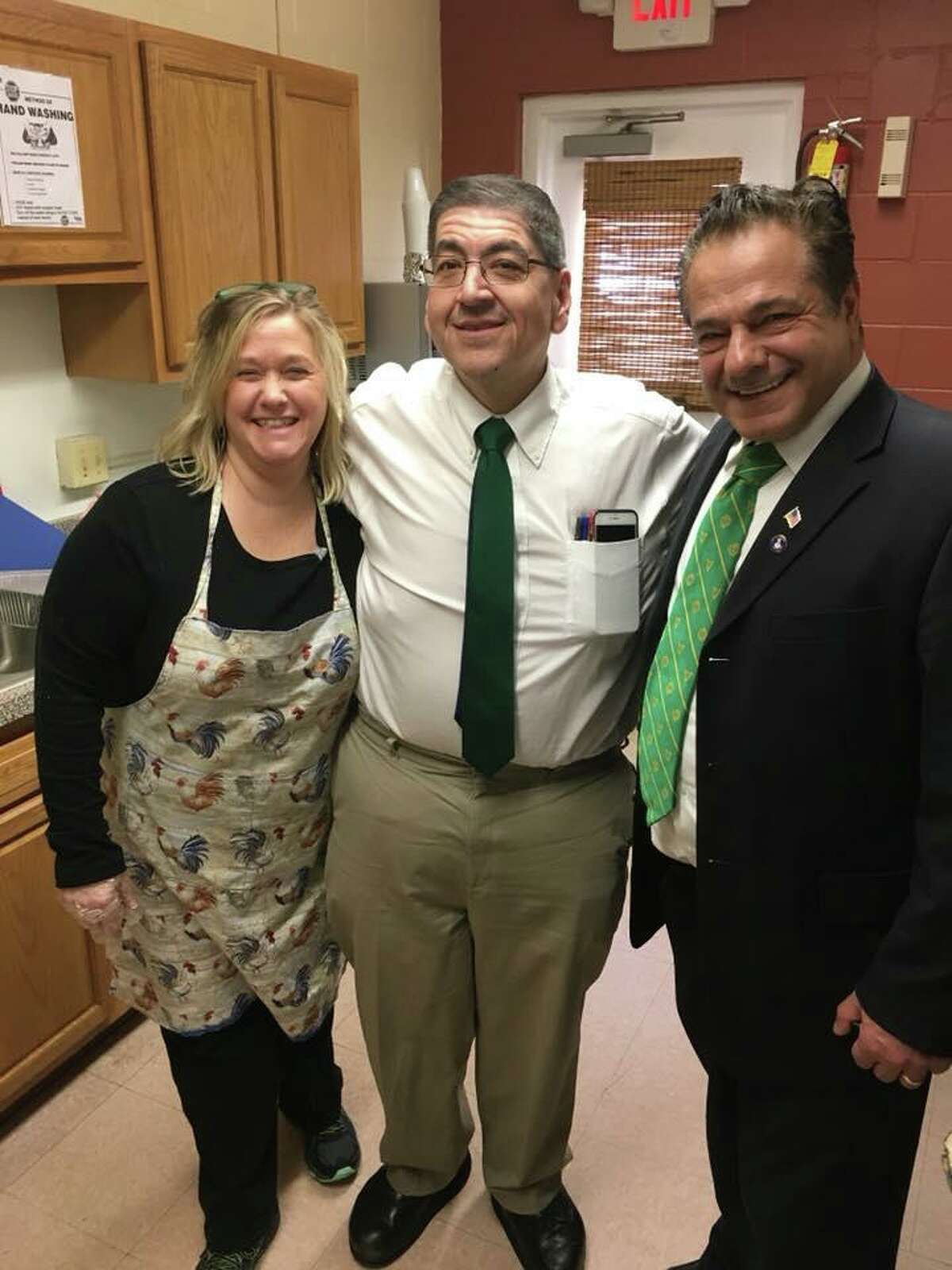 Ansonia Housing Authority Director Steven Nakano, center, with Ansonia Mayor David Cassetti, right, in a photo posted on the city’s Facebook page last March.