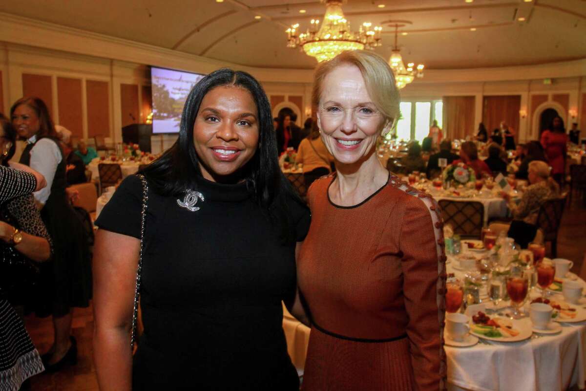 Nicole Rose, left, and Susan Sarofim at the Baylor College of Medicine Teen Health Clinic's annual "Hope for the Future" luncheon at River Oaks Country Club on October 15, 2019.