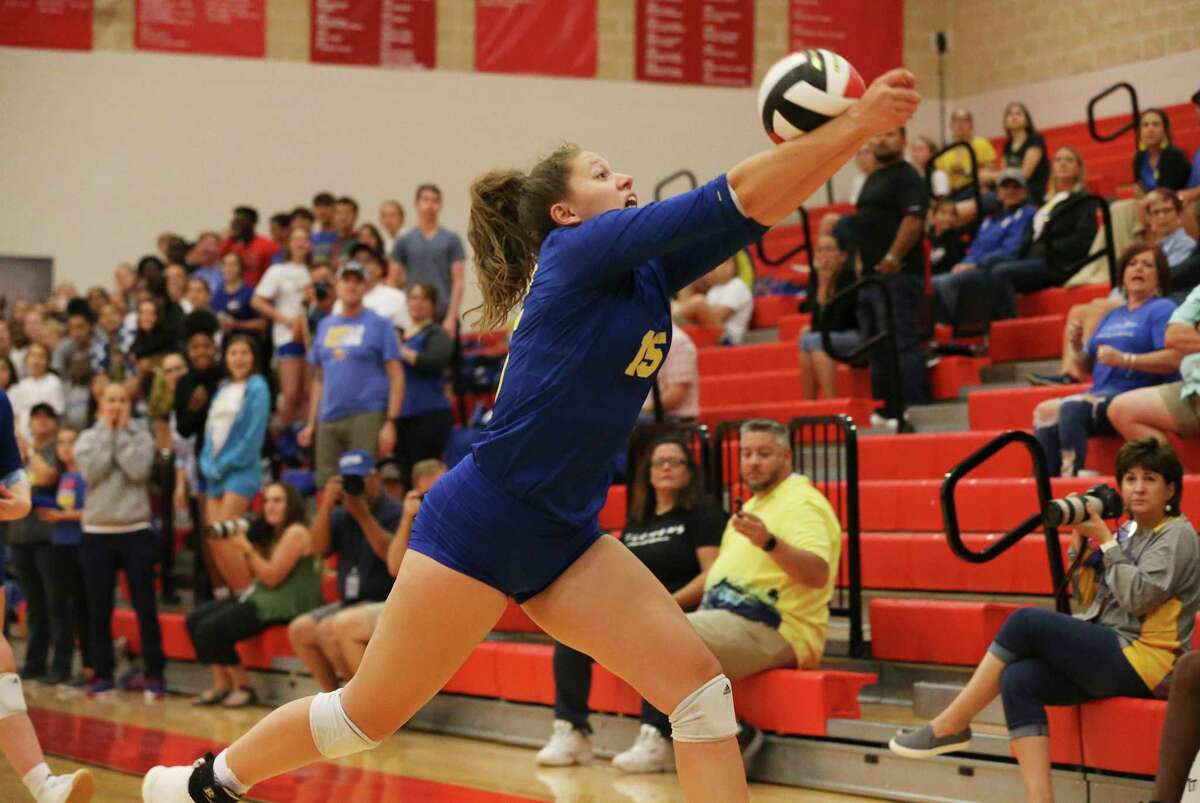 Where each area district stands in the volleyball championships Clemens' Shelby O'Neal makes a save in the final game to help her team defeat New Braunfels Canyon in girls volleyball in New Braunfels on Tuesday, Oct. 15, 2019. Keep clicking to see where area teams stand in the district playoffs.