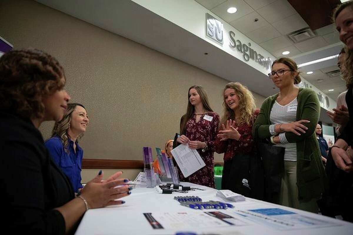 Employers and attendees network at SVSU's Spring University-wide Employment & Networking Fair in March 2019. The fall fair is planned for Friday, Oct. 18. (Photo provided/Kyle Will, SVSU)