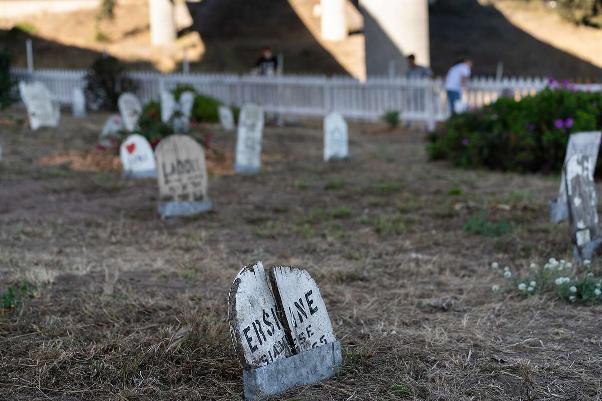 A tombstone at the historic Presidio Pet Cemetery on Saturday, Oct. 5, 2019 in San Francisco, Calif.