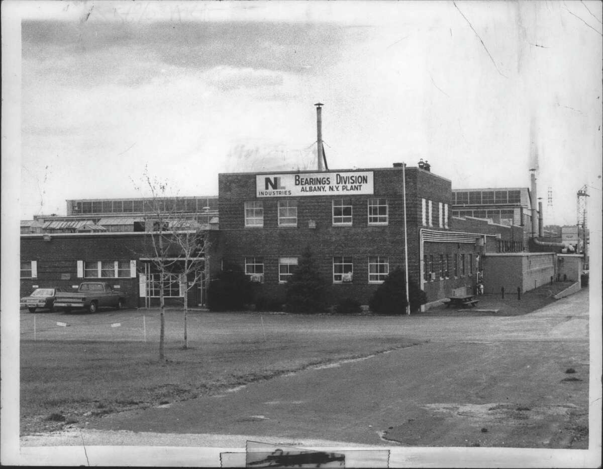 Exterior view of NL Industries on Central Avenue, Colonie, New York. May 3, 1982 (Paul D. Kniskern Sr./Times Union Archive)
