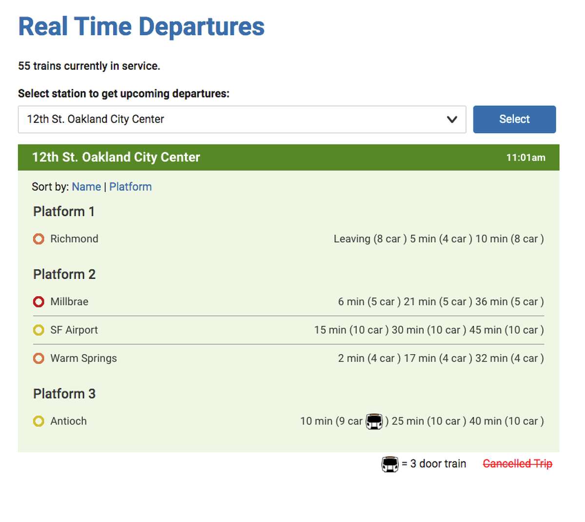 An update to the Real Time Departure feature on BART.gov site shows how riders can tell when a new BART train is on its way to their station.