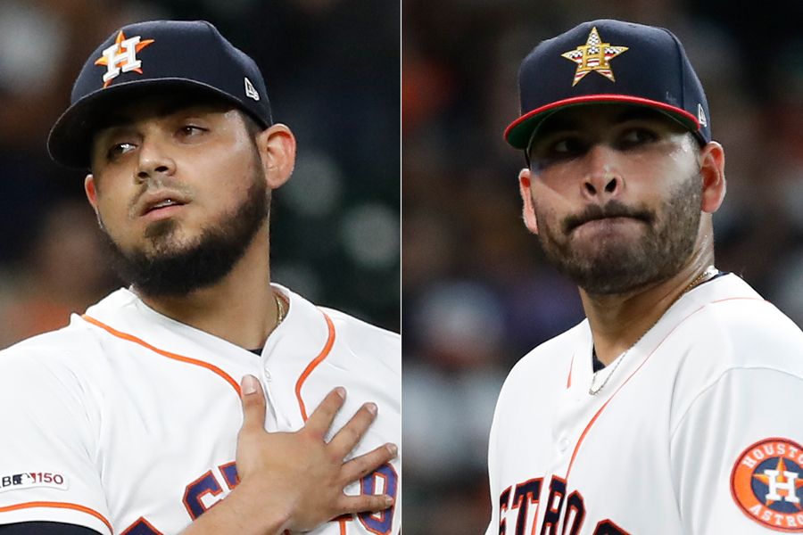 See Astros' players Roberto Osuna, José Urquidy in this photo from