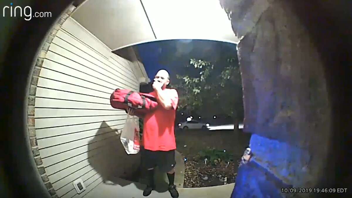 Ring doorbell camera catches man peering into home at night over