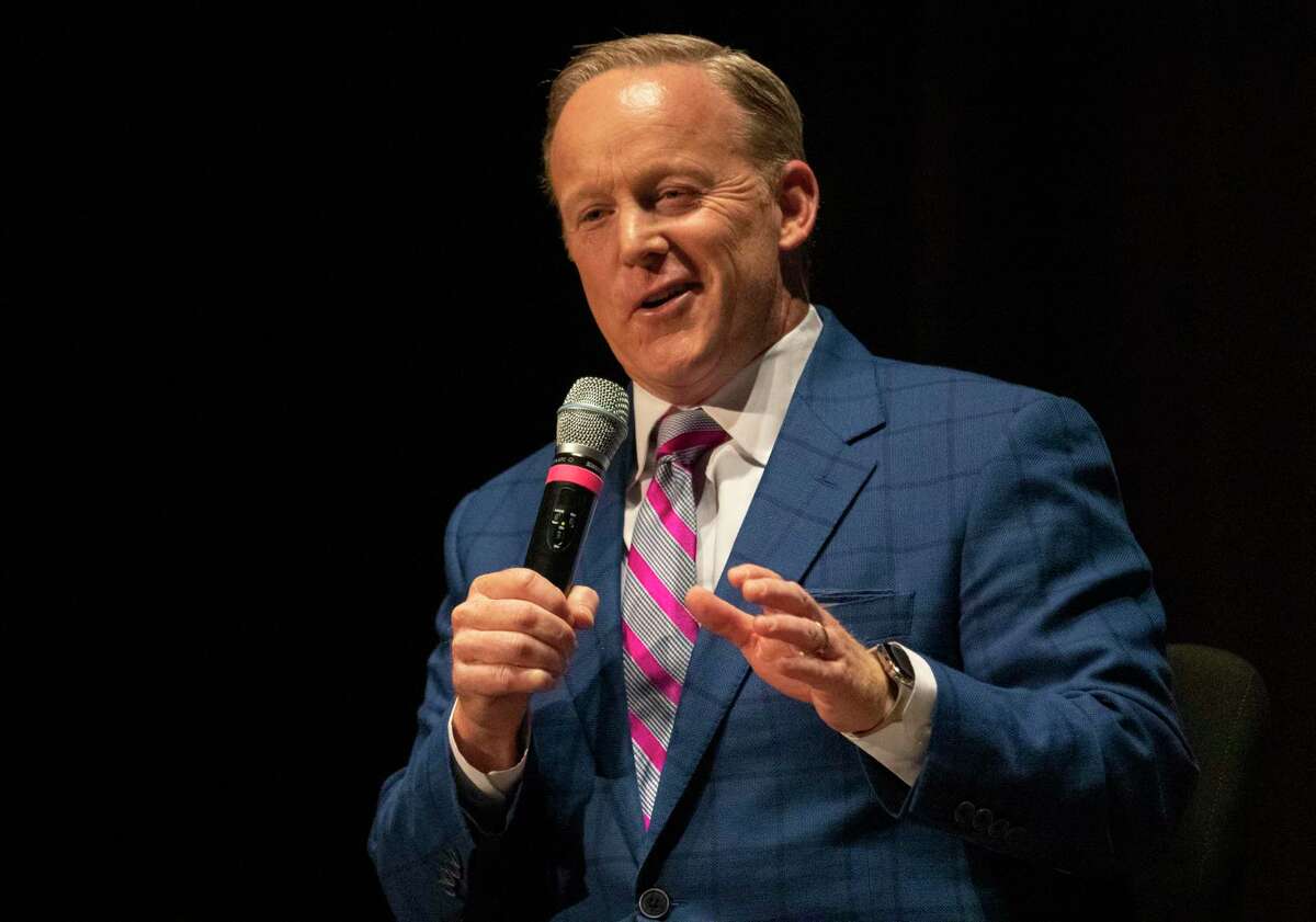 Former White House press secretary Sean Spicer speaks during an event hosted by the World Affairs Council of Greater Houston on Wednesday, October 16, 2019 at The John Cooper School in The Woodlands.