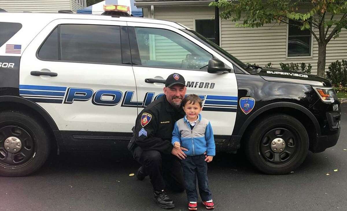 Stamford Police escorted Luke to school on Oct. 18, 2019.
