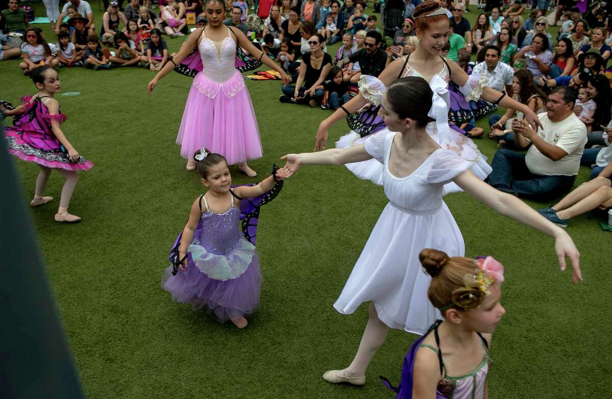 Members of the Children Ballet of San Antonio perform during 4th annual Monarch Butterfly and Pollinator Festival at the Pearl in San Antonio, Texas, Oct. 20, 2019.