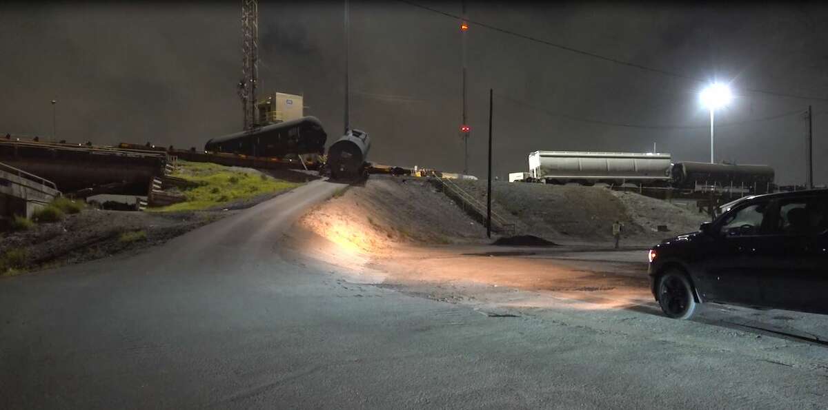 Train Derailment In Northeast Houston Closes Road