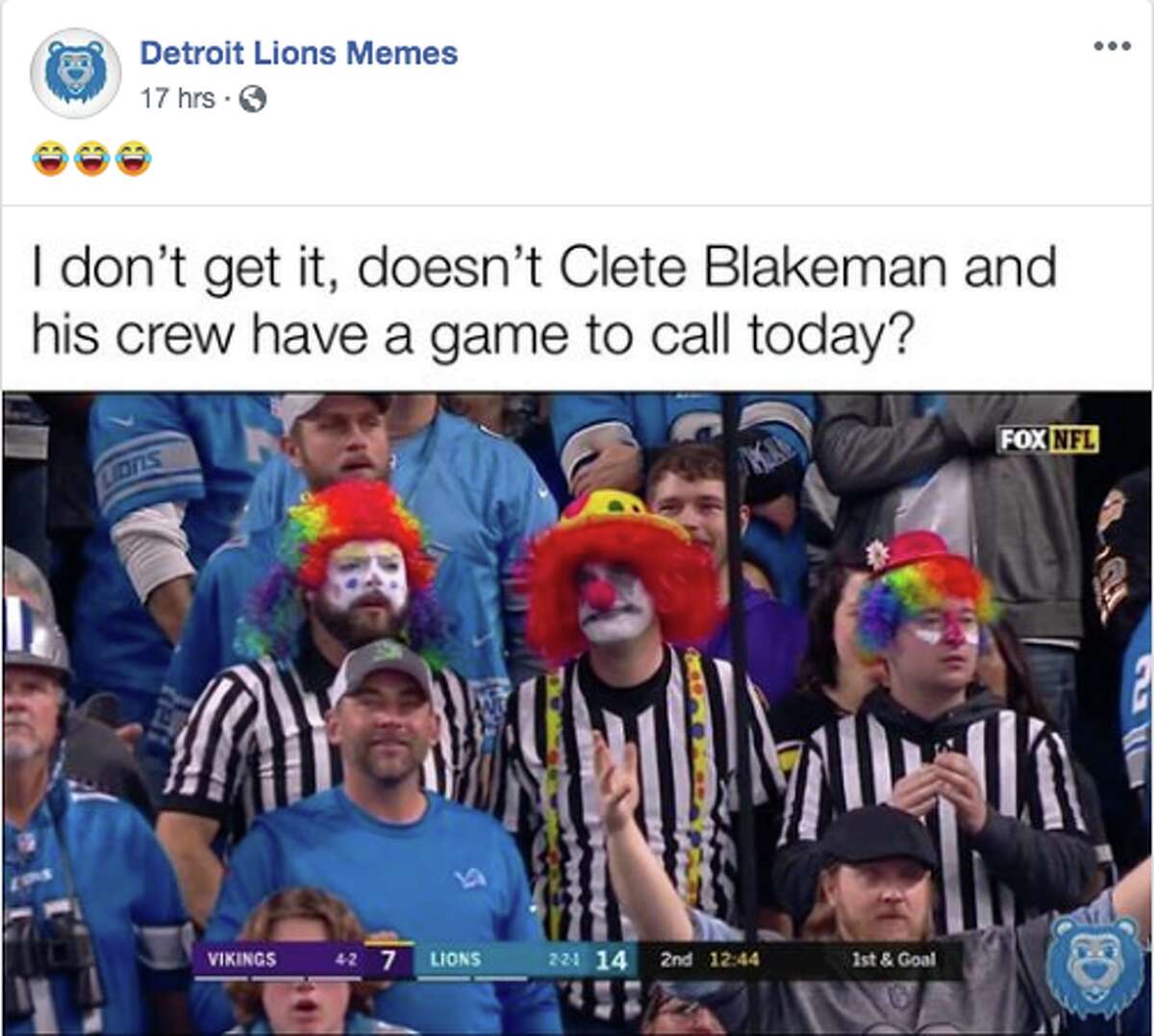 Fans react to the Detroit Lions' loss on Sunday, Oct. 20, 2019 to the Minnesota Vikings.