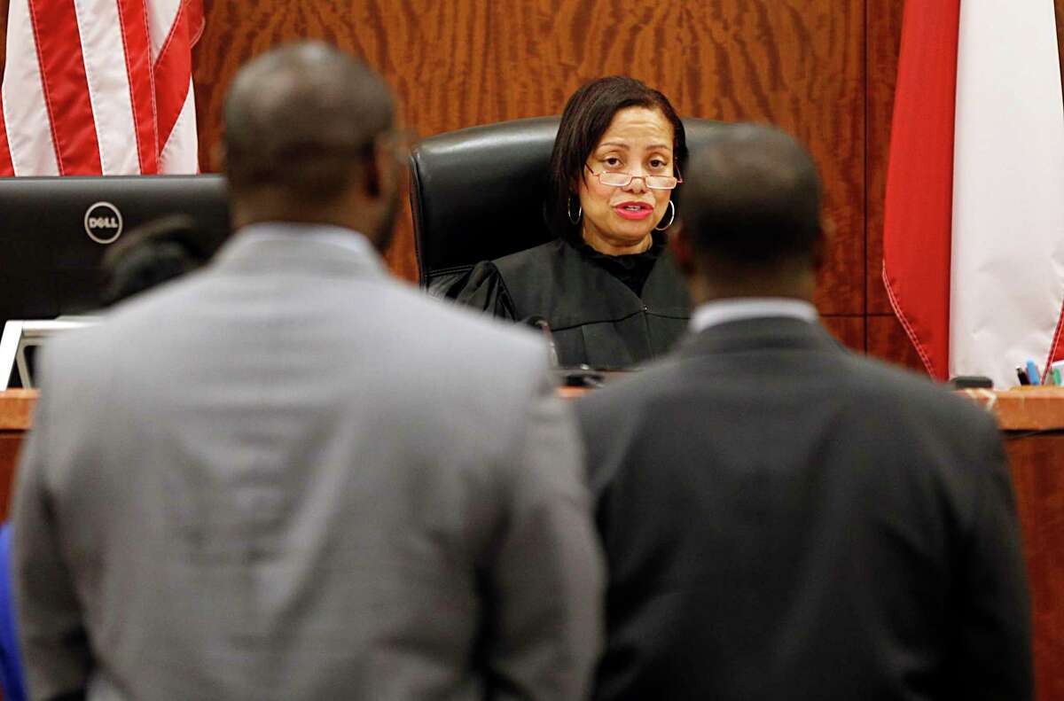 Former state district judge Maria Jackson presides over a sexual assault case in January 2016. ( James Nielsen / Houston Chronicle )