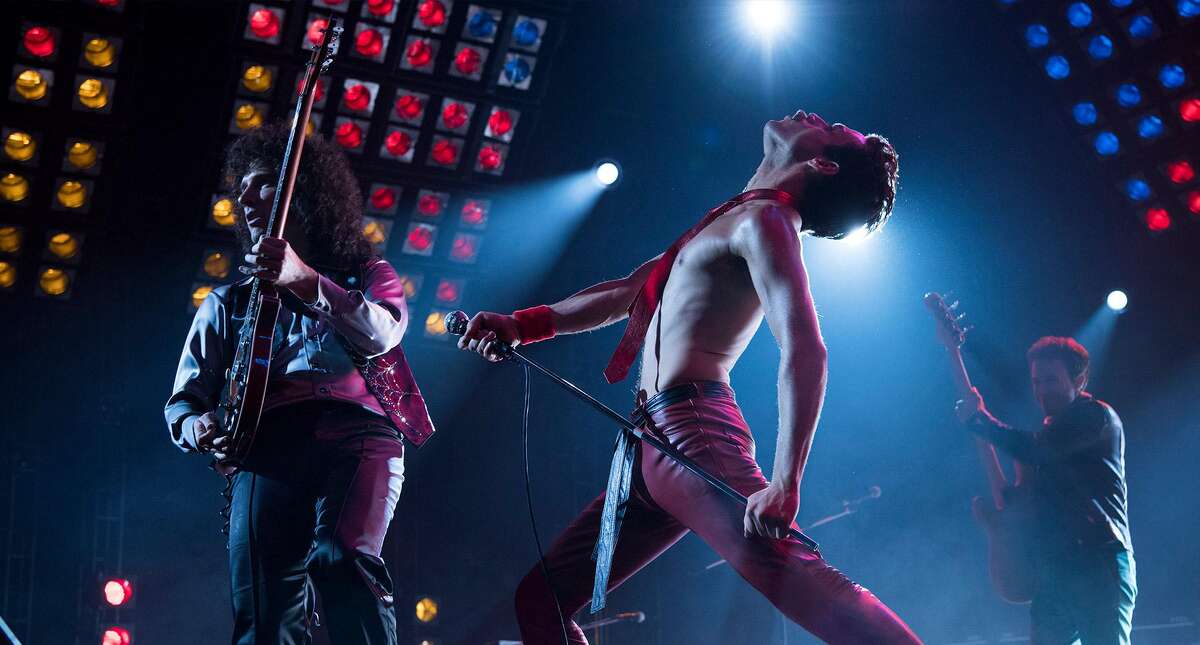 Rami Malek plays Freddie Mercury in Bohemian Rhapsody.