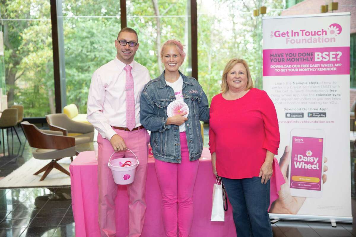 Victor Lamberti, community engagement manager; Betsy Nilan, president of the Get in Touch Foundation; and Karen Heckert, meeting planner, Meetings & Events.