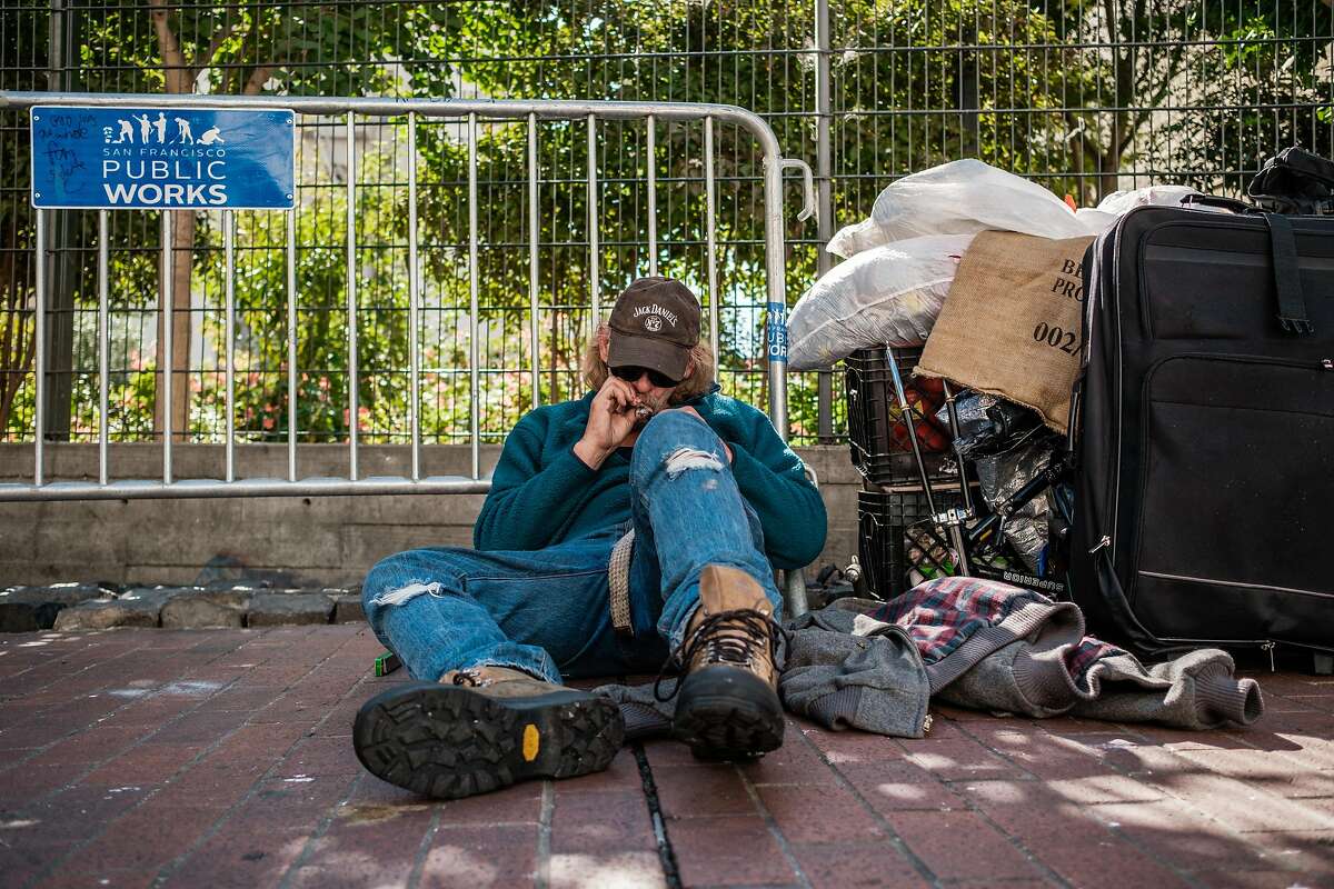 Michael Weese, who is homeless and struggles with meth addiction is seen on the street in San Francisco, Calif. on Thursday, October 17, 2019.