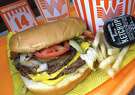 A classic Whataburger can be upgraded with double meat and double cheese at Whataburger.