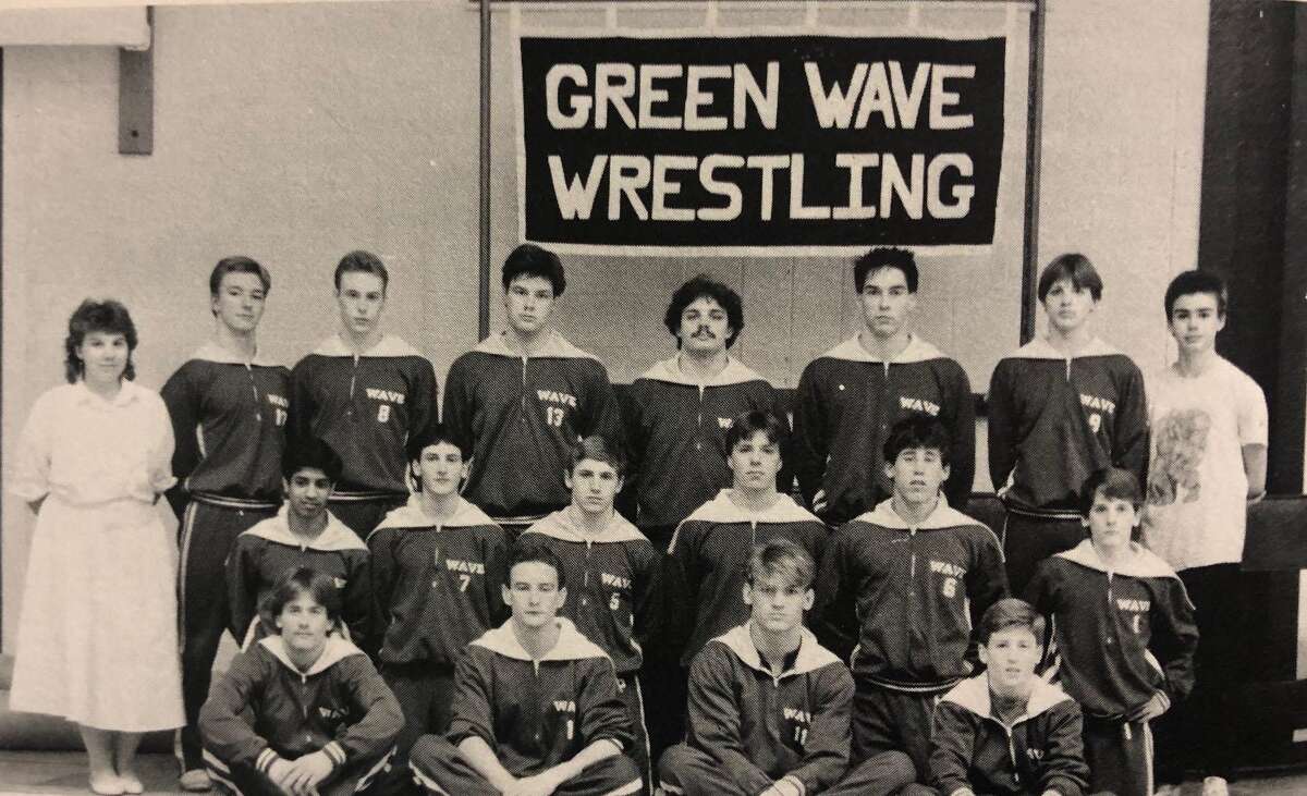 The New Milford High School wrestling team for the academic year 1986-87 had an incredible season, boasting an undefeated record in the WCC’s. The boys were WCC Champs for the second year in a row. Mike Morris, Brian Roberts, Tom Schillaswki and Steve Colville were individual champions. New Milford wrestlers also faired well in the State meet, finishing second as a team. Dave Cooper was named State Champ in his weight division. Above are, from left to right, captains Steve Colville, Mike Morris, Dave Cooper and Dave Cherniske; second row, Vinaya Reddy, Jeff Warde, Tom Schillawski, Craig Iaia, Jared Vairengo and Brian Roberts; and in back, Manager C. Schillawski, E. Mantion, Kevin Sullivan, Jonathon Saul, Robert Gaylor, S. Castle, John Callaghan and Manager Michael Crawford. If you have a “Flashback” photograph to share, contact Deborah Rose at drose@newstimes.com or 860-355-7324.