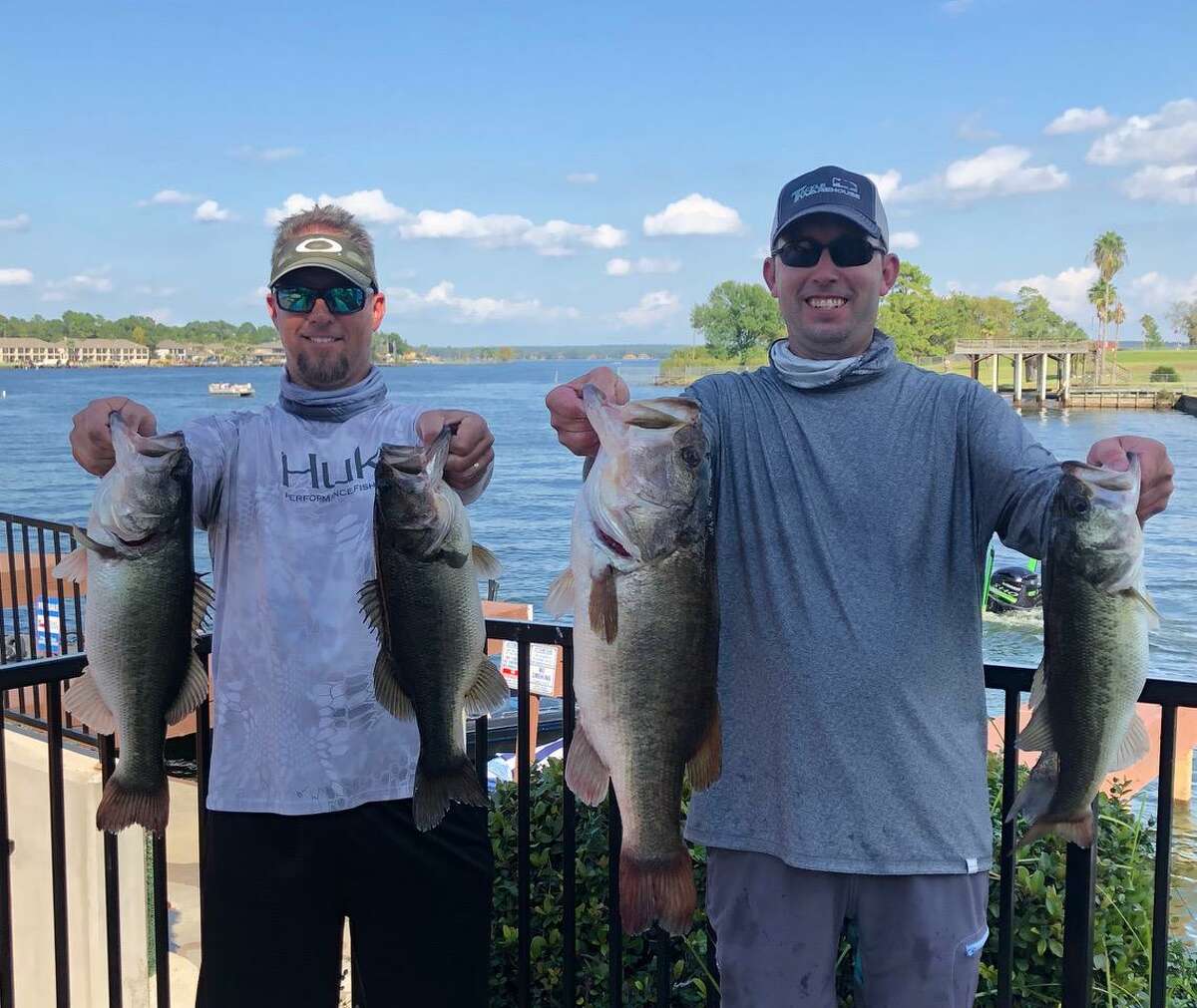 Dan Pinnell and Michael Haworth won the CONROEBASS Mid-Day Madness Championship with a total stringer weight of 20.97 pounds. They also had the big bass of the day that weighed 8.30 pounds.