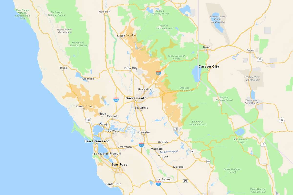 NORTHERN CALIFORNIA PG&E's outage maps show where the utility company may cut power to California customers to mitigate wildfire risk. Outages could begin on Oct. 23, 2019.