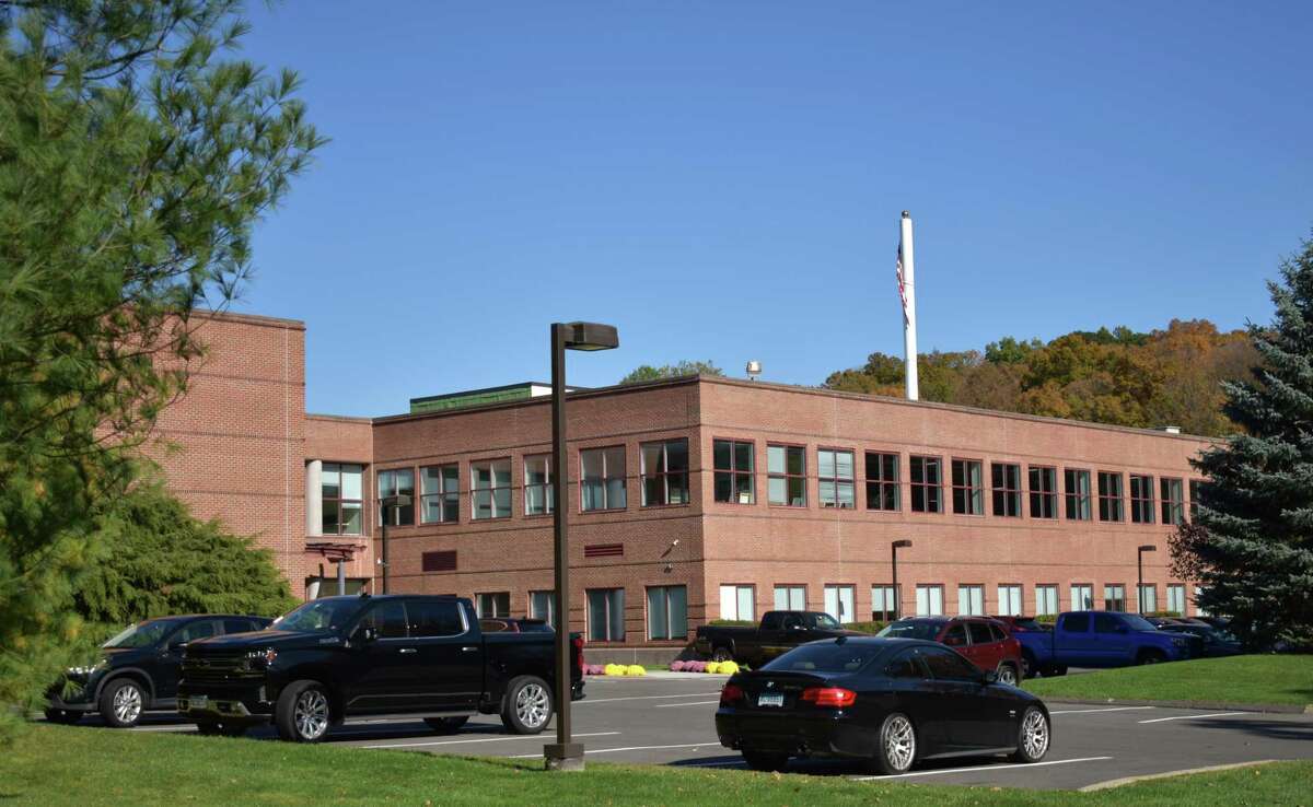 The office building at 50 Danbury Road, where ASML is moving office employees from an adjacent building in the Wilton Corporate Park, with the semiconductor equipment manufacturer operating a big factory across the street.