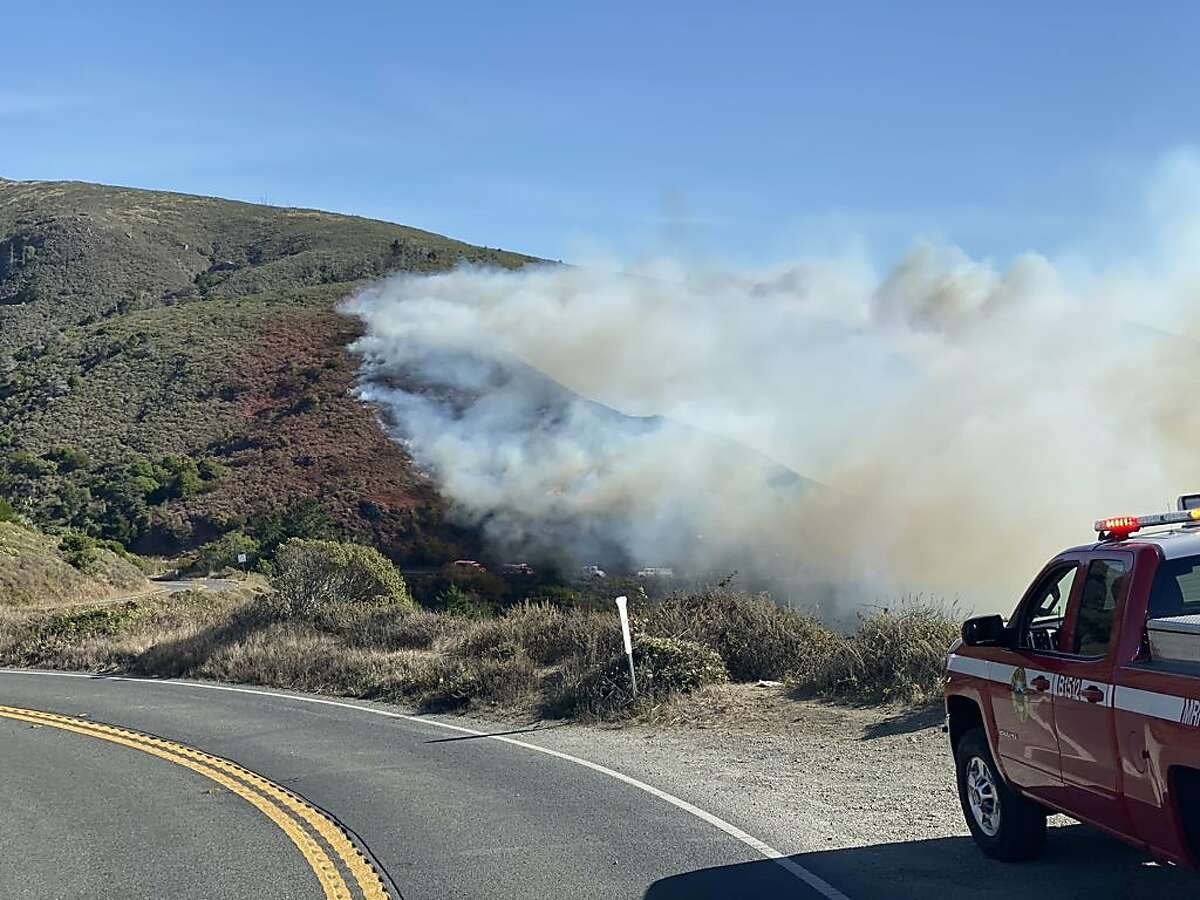 Marin County wildfire burns 58 acres and forces Highway 1 closure