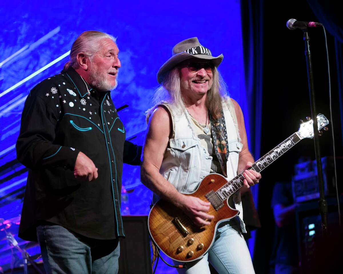 Doug Gray, left, and Chris Hicks, of the Marshall Tucker Band, perform in August in New York City. The Southern-rock pioneers are in the midst of a fall tour that stops at Stamford’s Palace Theatre with special guests The Outlaws on November 1.