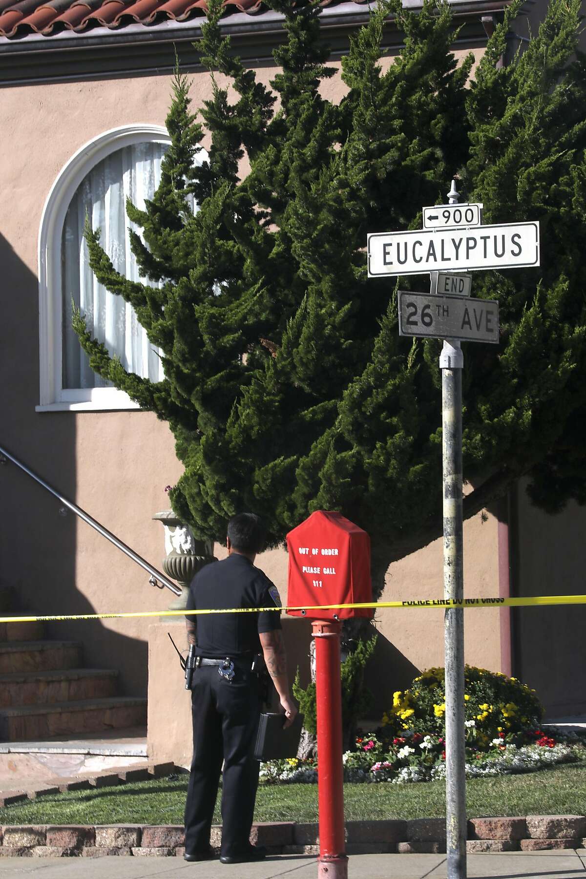 Police investigate a report of a shooting at 3089 26th Ave. across from Lowell High School on Thursday, Oct. 24, 2019, in San Francisco, Calif.