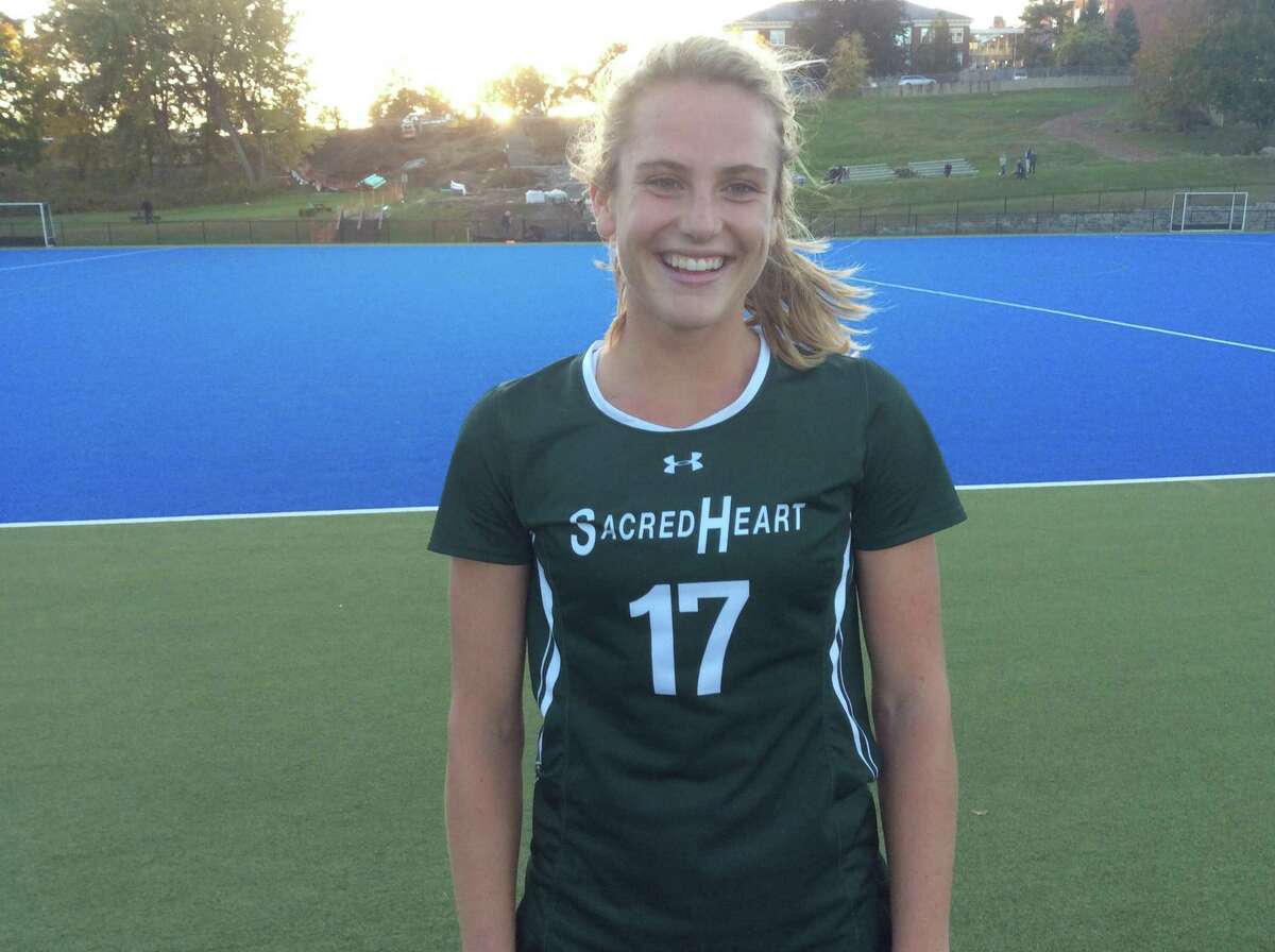 Sacred Heart Greenwich junior Beth Yeager scored a game-high four goals in the Tigers’ 7-0 field hockey win over Greens Farms Academy on Thursday, October 25, 2019.