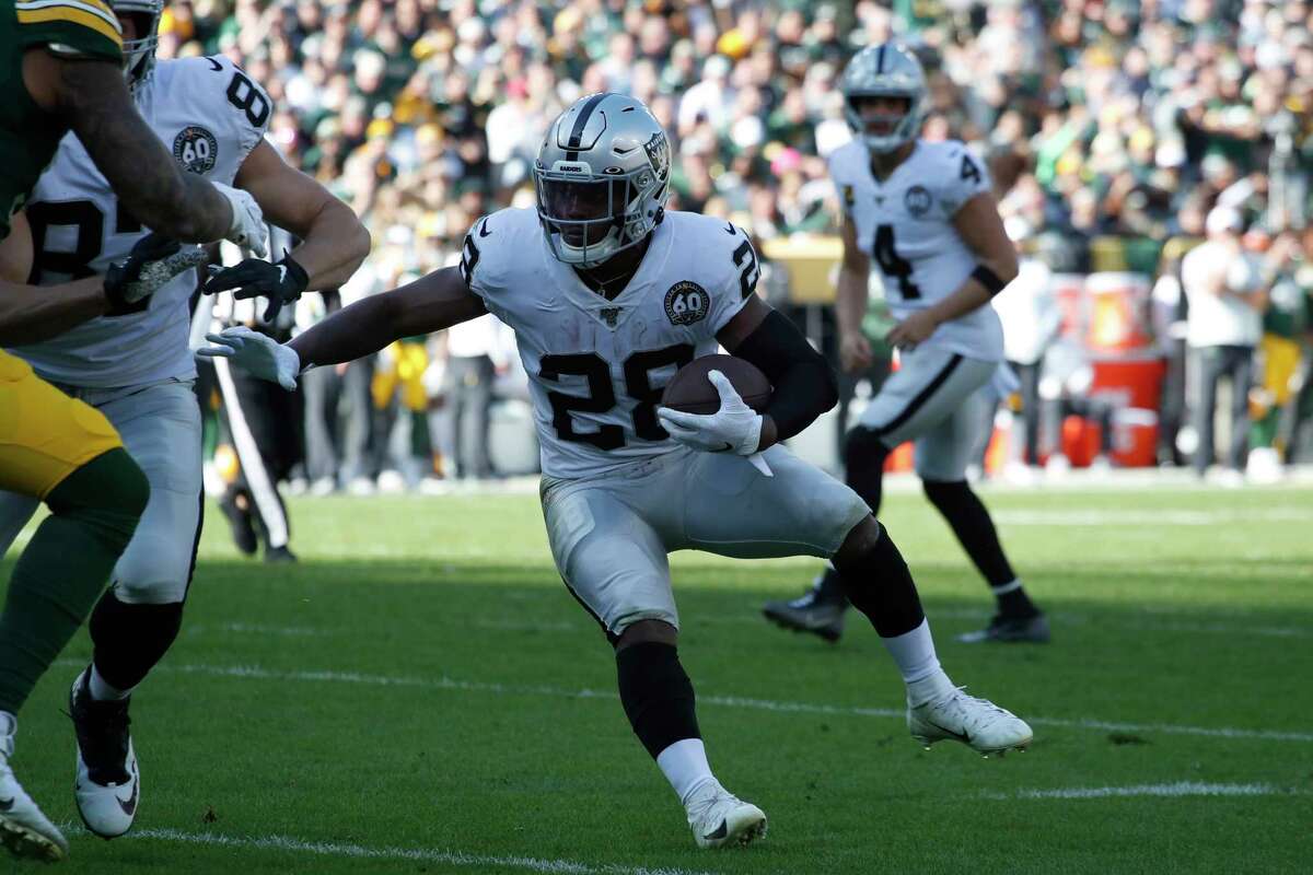 Raiders rookie running back Josh Jacobs has rushed for at least 120 yards in each of the past three games.
