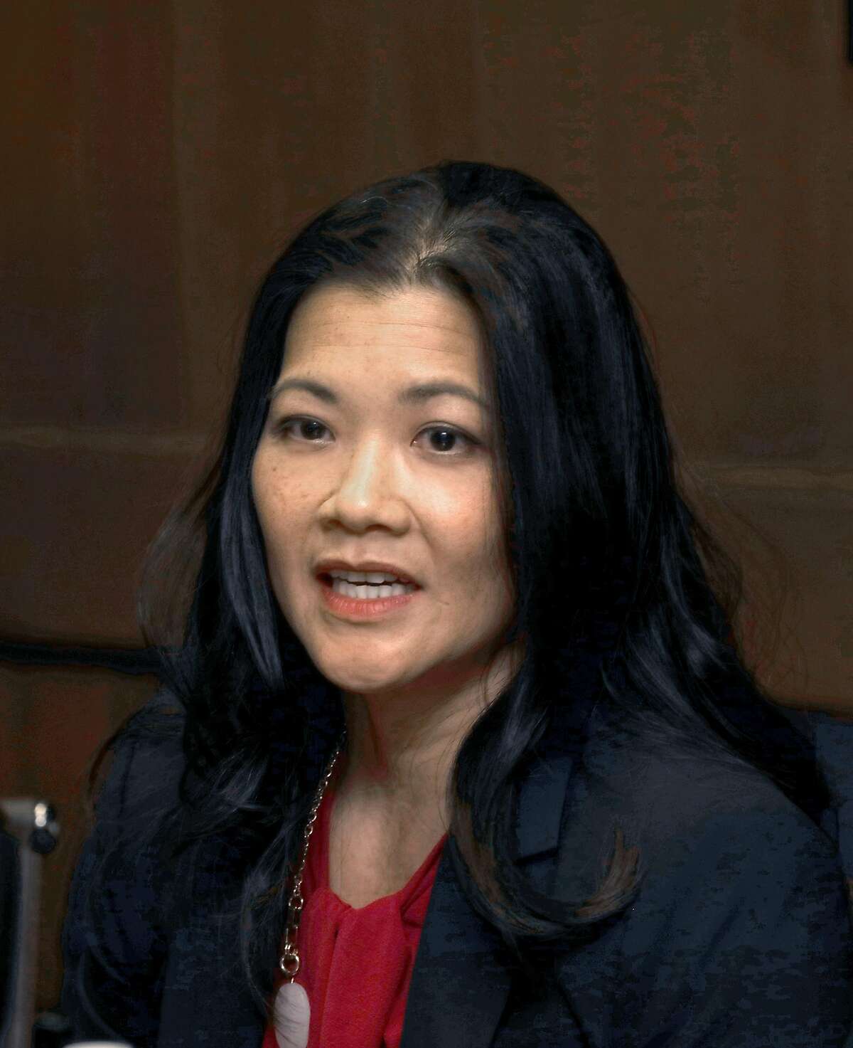 Candidate for district attorney Nancy Tung comes to an editorial board meeting at the San Francisco Chronicle on Wednesday, September 25, 2019, in San Francisco, Calif.