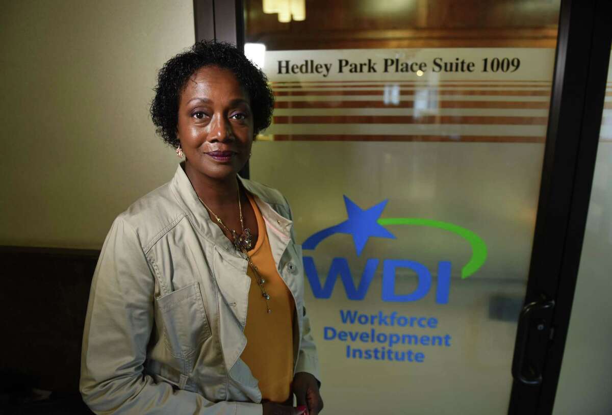 Crickett Thomas-O'Dell, regional director at Workforce Development Institute, is pictured at the WDI offices on Thursday, Sept. 12, 2019, in Troy, N.Y. (Will Waldron/Times Union)