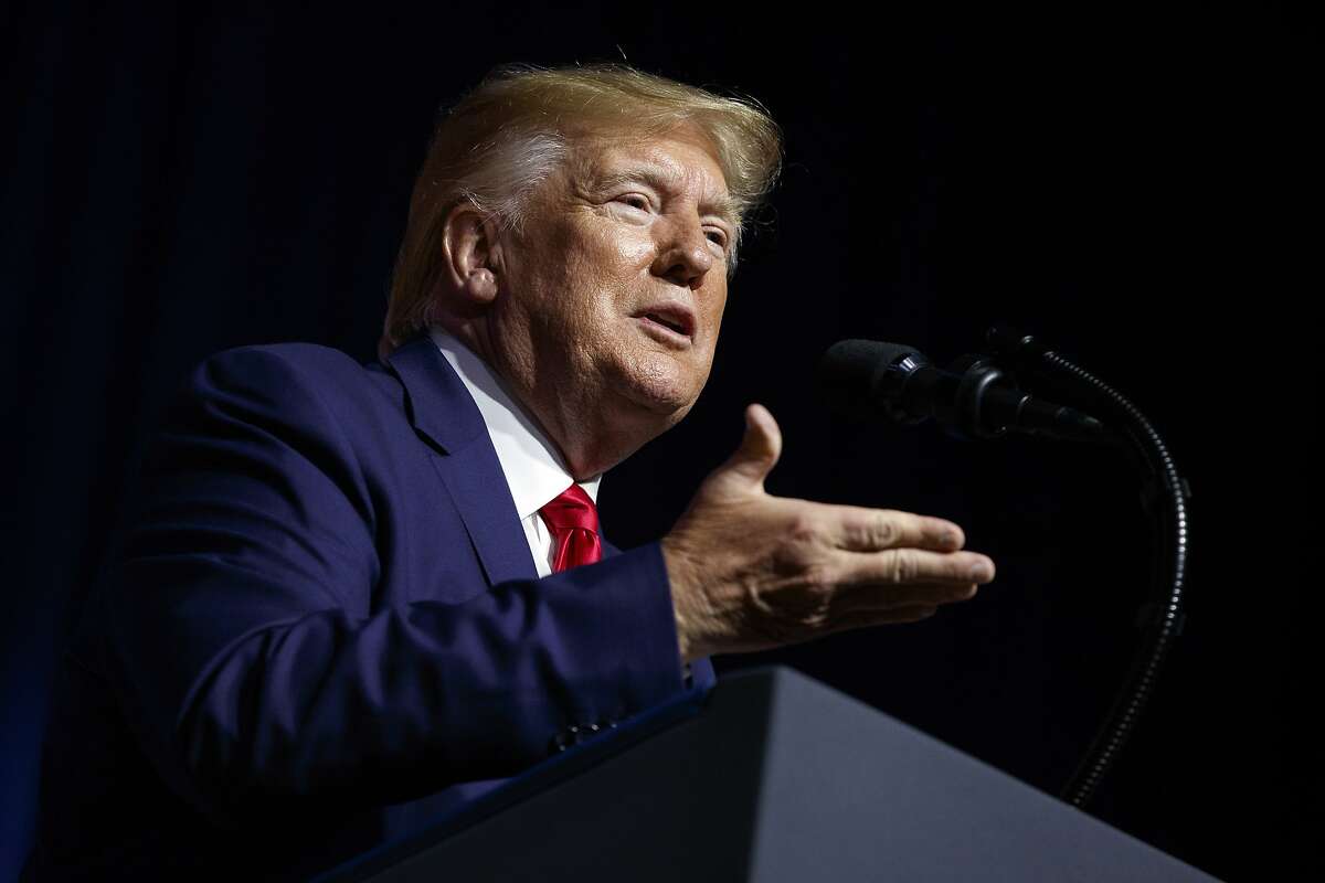 President Donald Trump speaks at the 2019 Second Step Presidential Justice Forum at Benedict College, Friday, Oct. 25, 2019, in Columbia, S.C. (AP Photo/Evan Vucci)