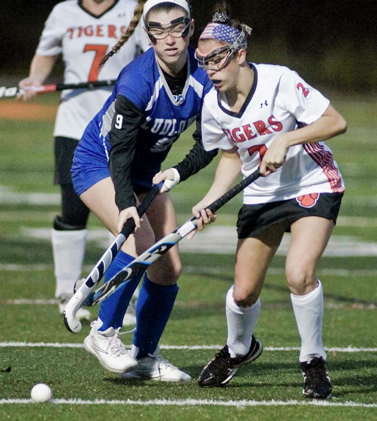 Julia Carrozza (right) and the Ridgefield field hockey team ended the regular season with a 13-1-0-2 record.