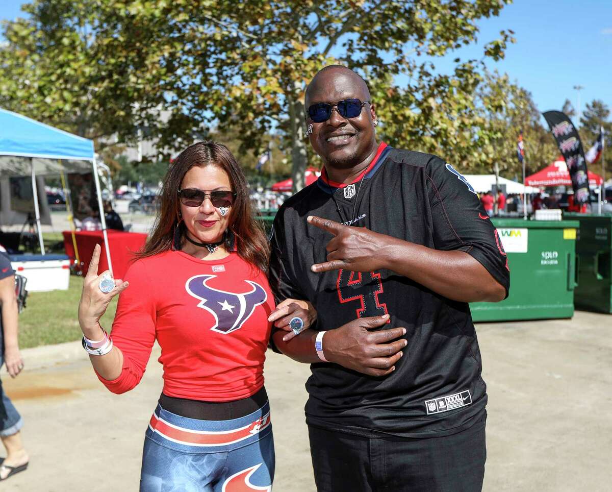PHOTOS: Fans tailgating outside NRG Stadium before the Texans-Raiders game on Sunday Fans pose for a photo before an NFL football game at NRG Stadium on Sunday, Oct. 27, 2019, in Houston. Browse through the photos above for a look at some of the fans tailgating before Sunday's Texans-Raiders game ...