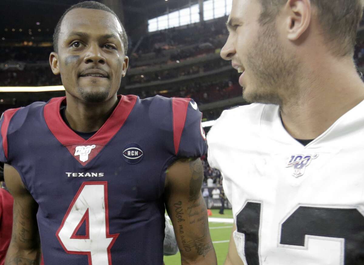 PHOTOS: A look at Deshaun Watson's eye this week Houston Texans quarterback Deshaun Watson (4) left eye is a bit scrapped after getting kicked in the second half at NRG Stadium on Sunday, Oct. 27, 2019 in Houston. Browse through the photos to see how Deshaun Watson's eye has looked this week ...
