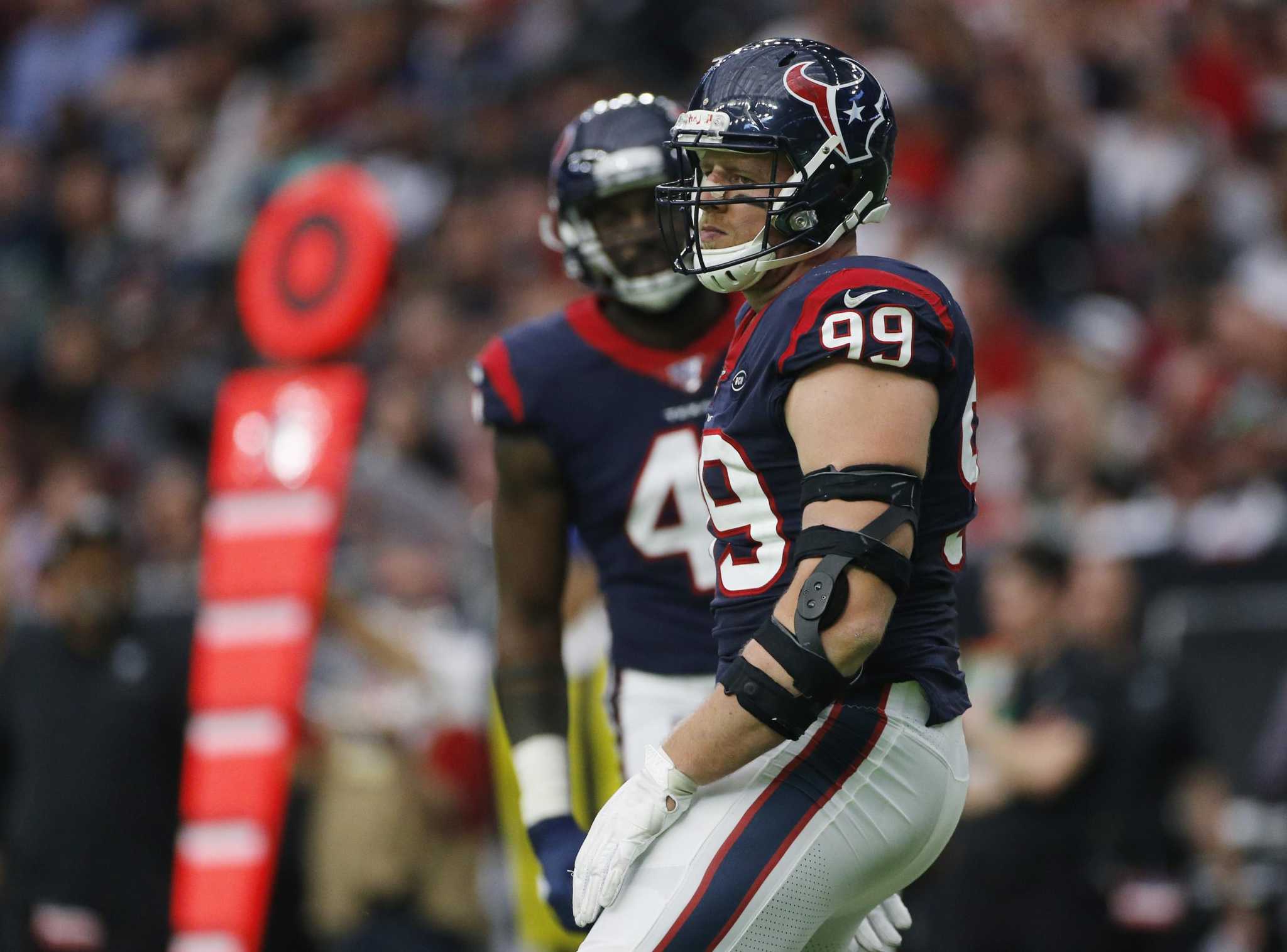 October 27, 2019 : Houston Texans strong safety Justin Reid (20) being  introduced prior to the game against the Oakland Raiders at NRG Stadium in  Houston, Texas. The score at the half