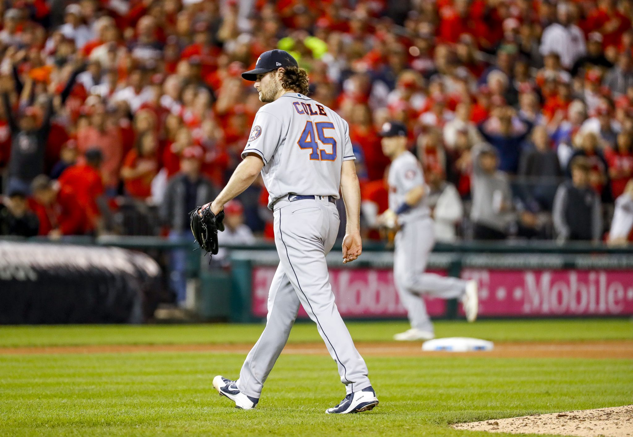 Women Flash Astros Pitcher Cole At Last Nights World Series Game