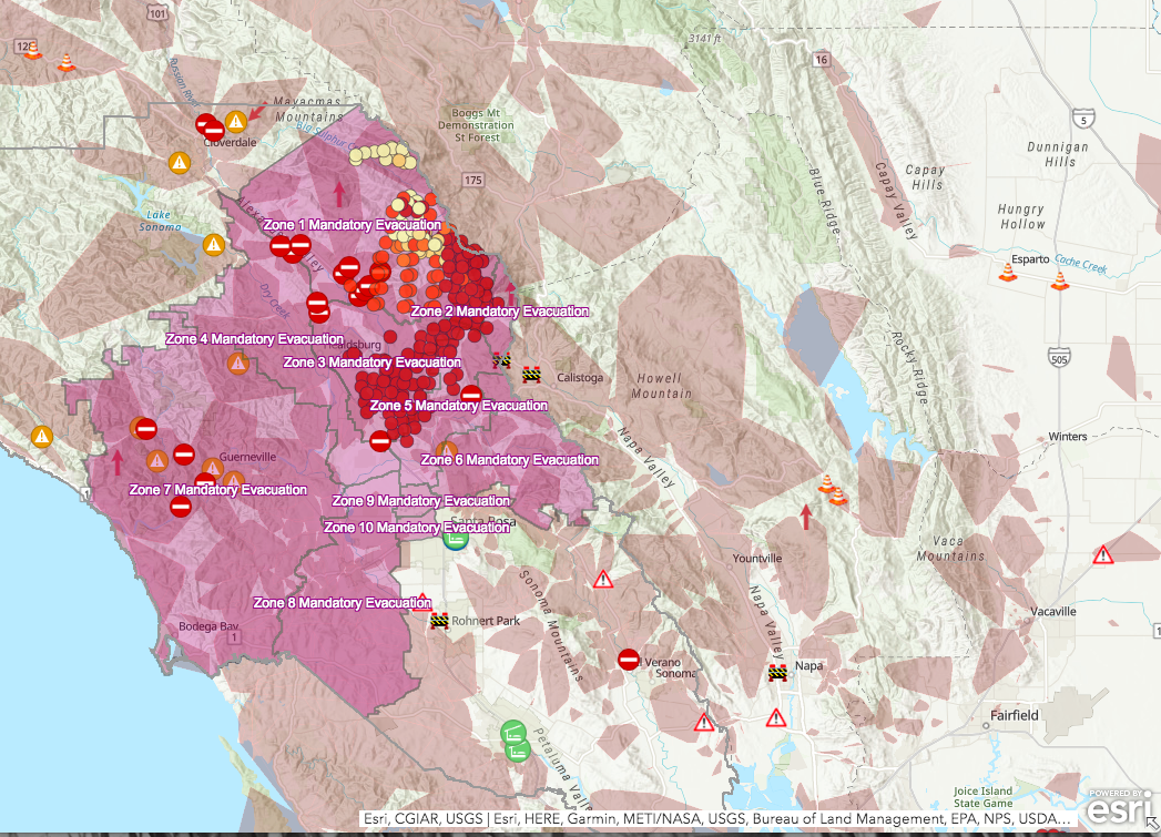 Maps: Kincade Fire continues to burn in Sonoma County - The Middletown ...