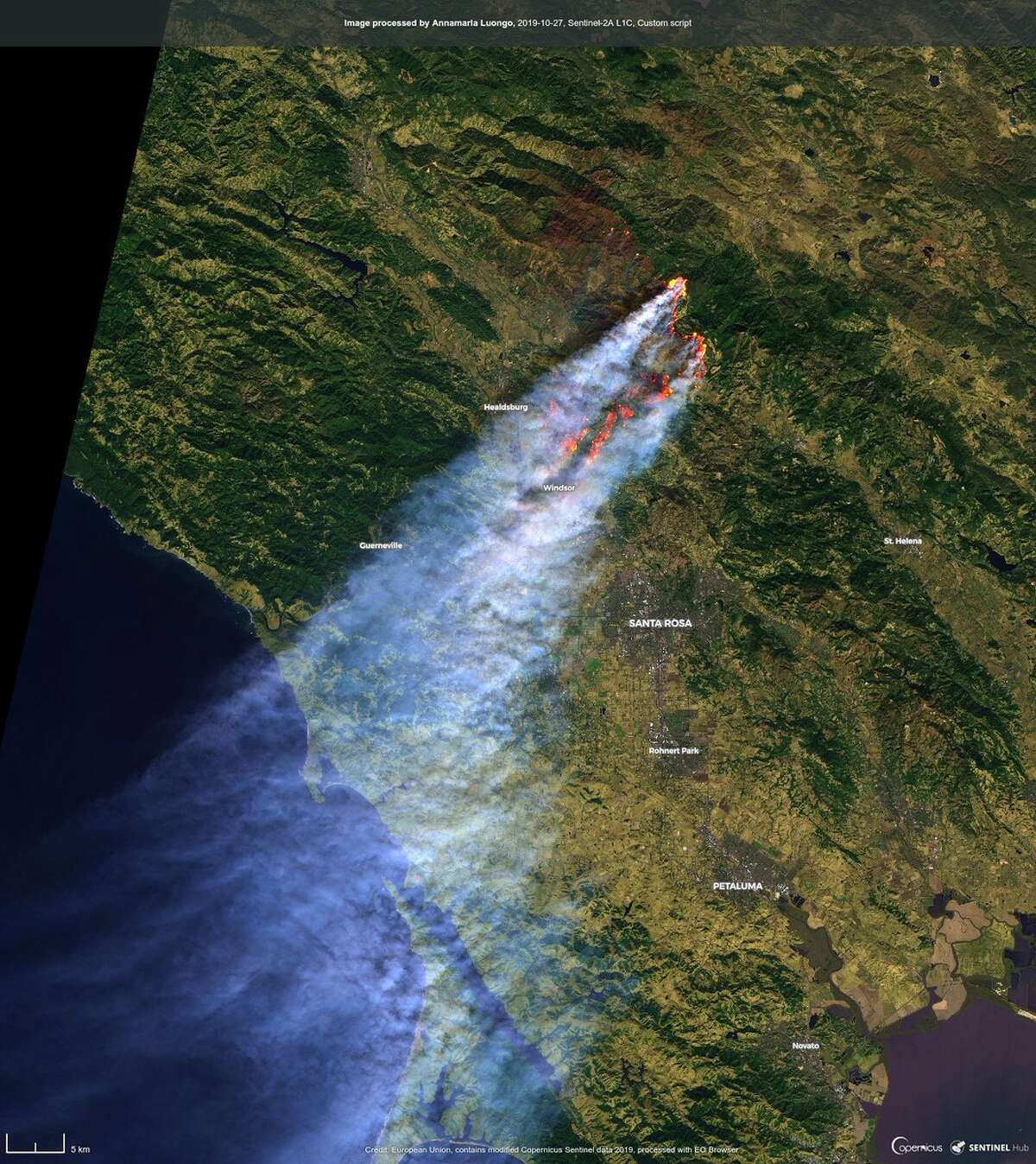 See the Kincade Fire from space