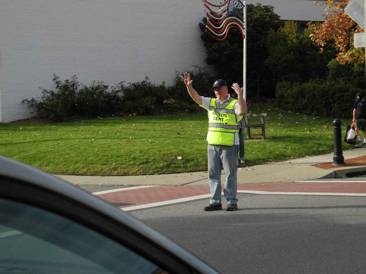 Traffic control is one of the skills to be taught at Wilton CERT’s annual disaster preparedness training, beginning Jan. 20.