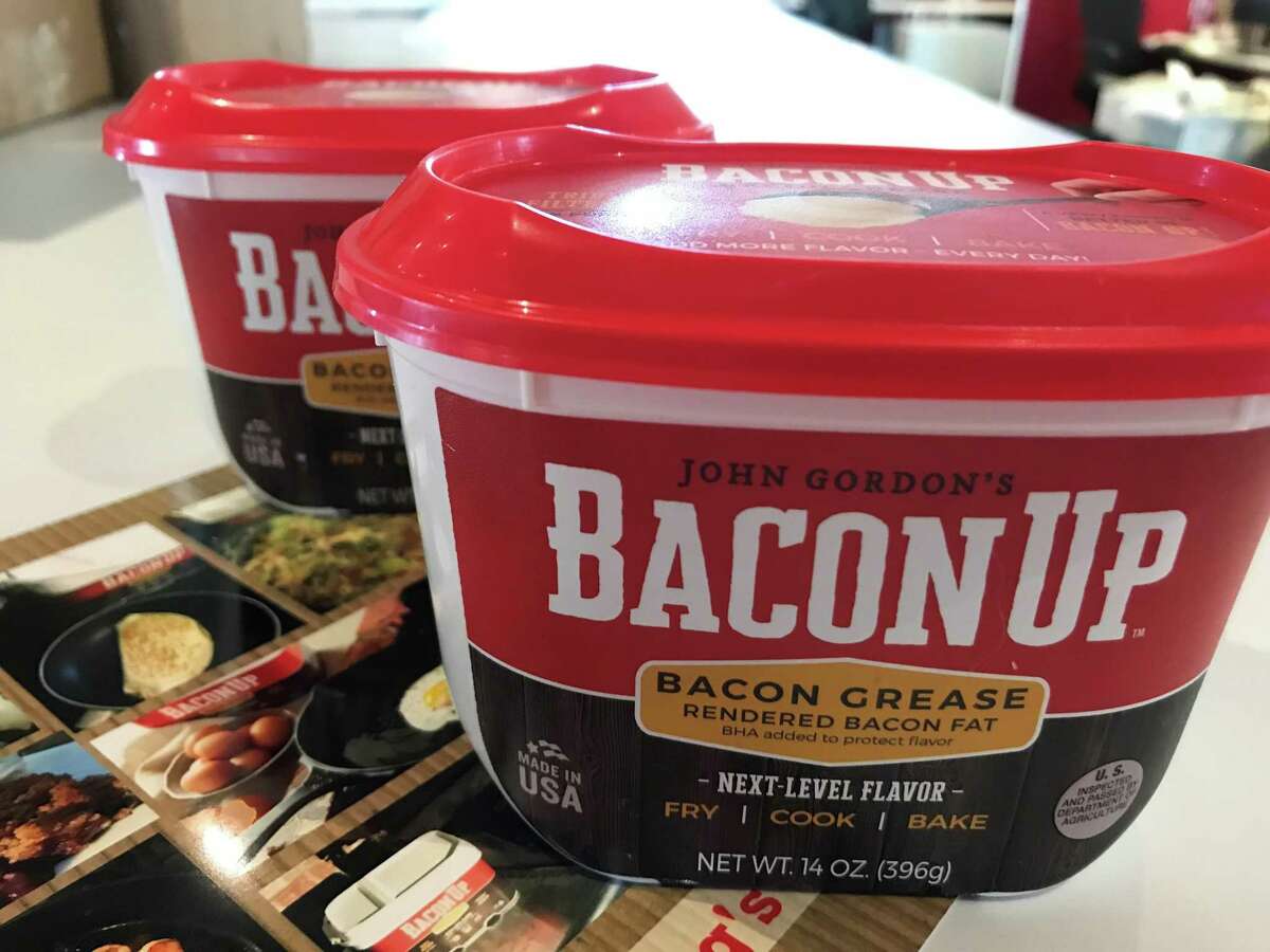 Bacon Up is shelf-stable rendered bacon fat that can be used for cooking, frying and seasoning.