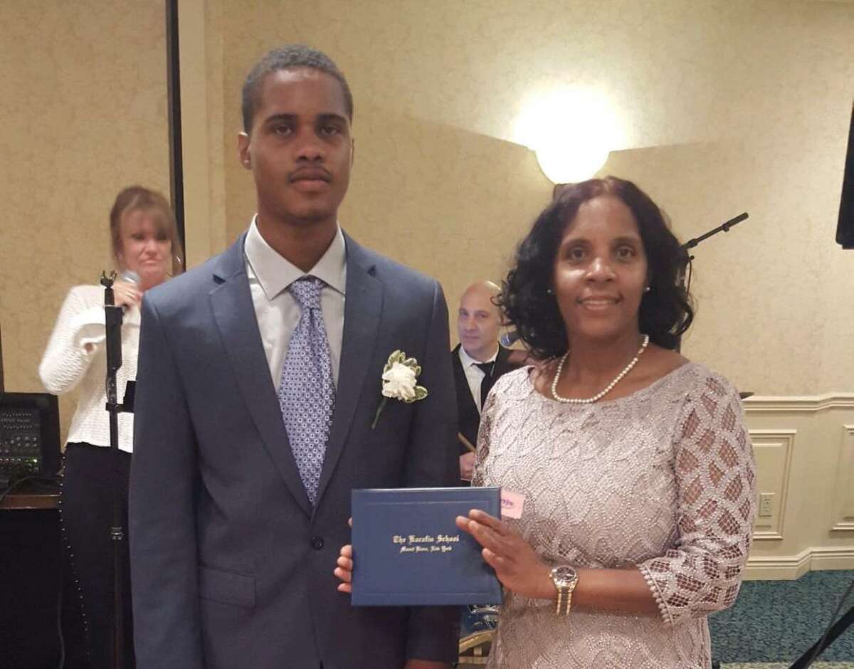 Steven Barrier with his mother Valerie Jaddo earlier this year. Barrier, 23, died after being placed into police custody early Wednesday morning.