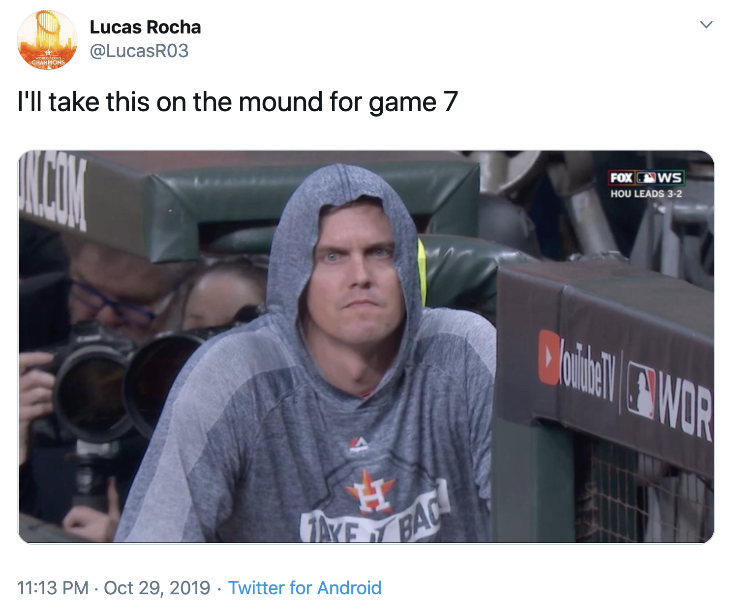 Astros fans use memes to cope with letdown in Game 6 of World Series,  stress of Game 7