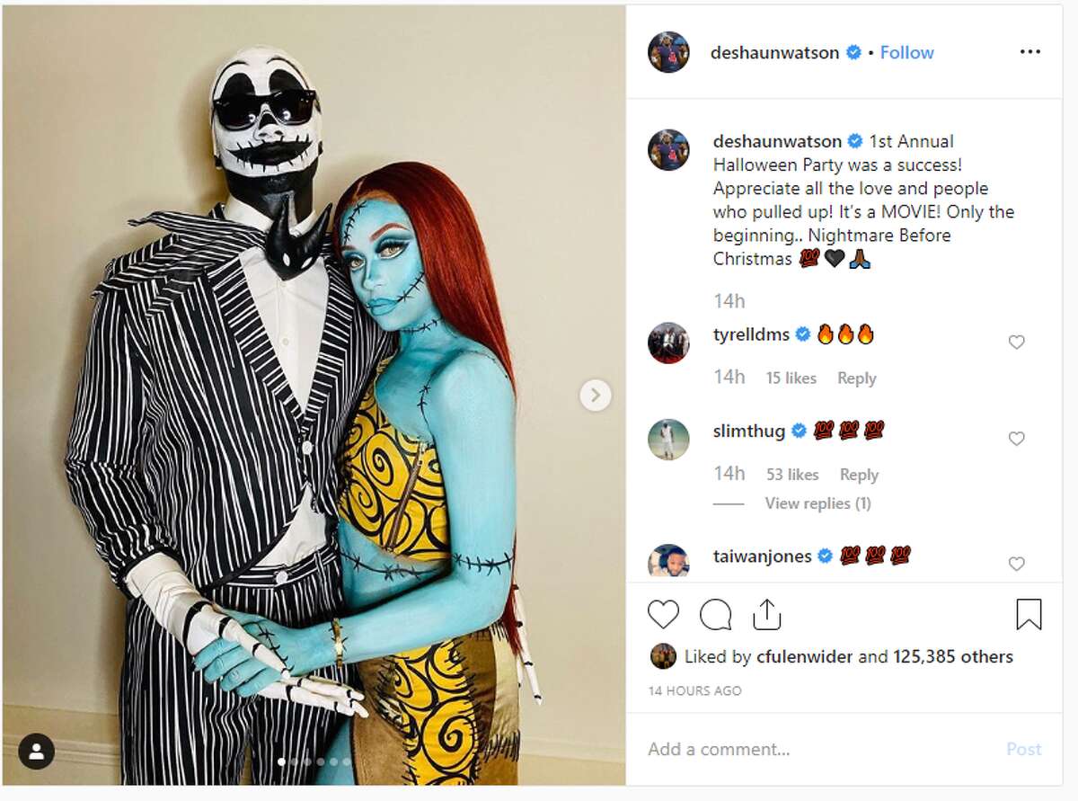 Texans quarterback Deshaun Watson as Jack Skellington >>>Check out the most creative, hilarious and terrifying Halloween costumes from celebrities in the Houston area and beyond.