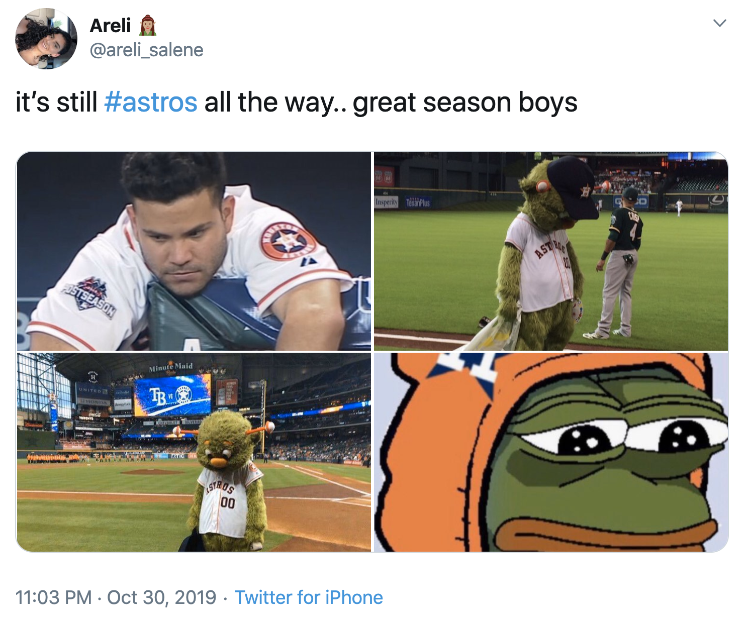 Memes, Houston celebrities react to Astros losing the World Series