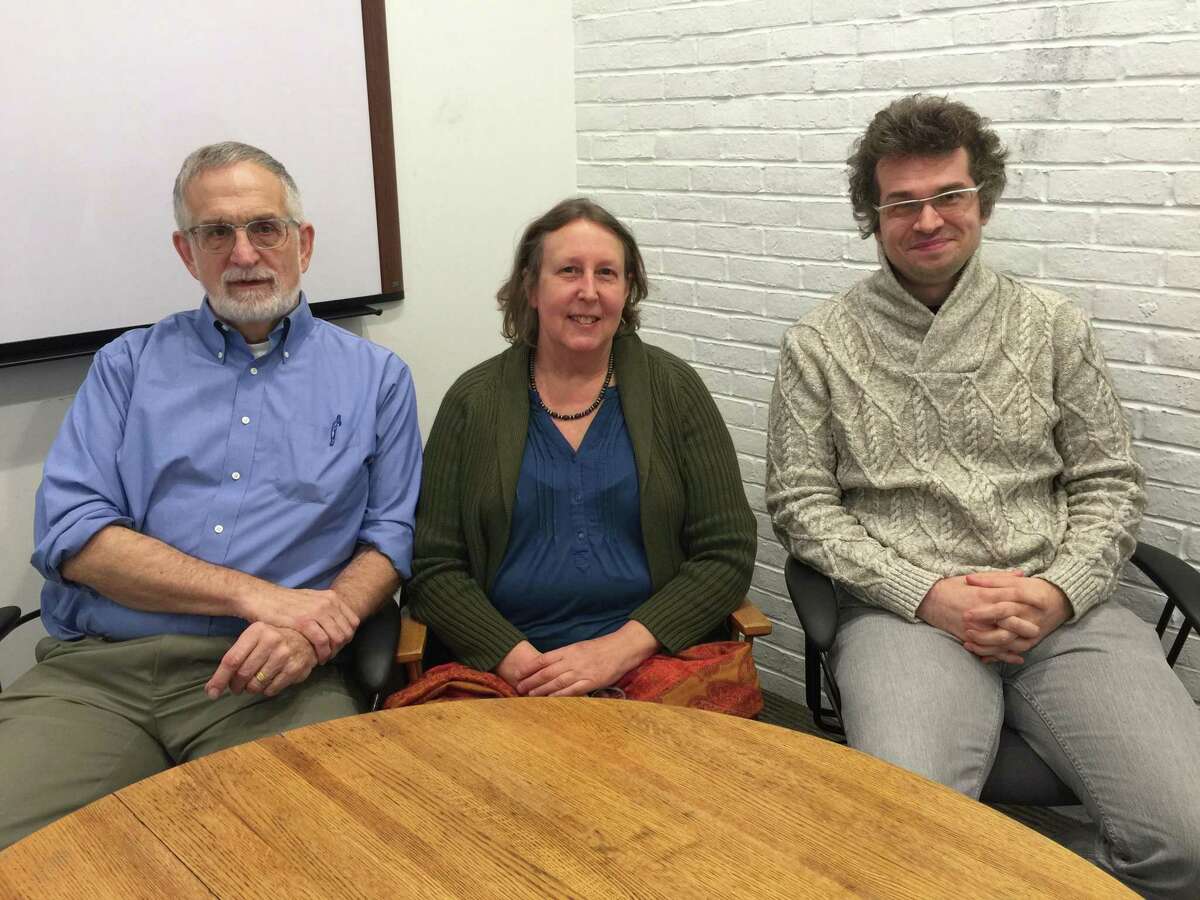 Democratic candidates for Wilton’s Planning and Zoning Commission, from left, Peter Squitieri, who is seeking a two-year term, Florence Johnson and Jeremi Bigosinski.