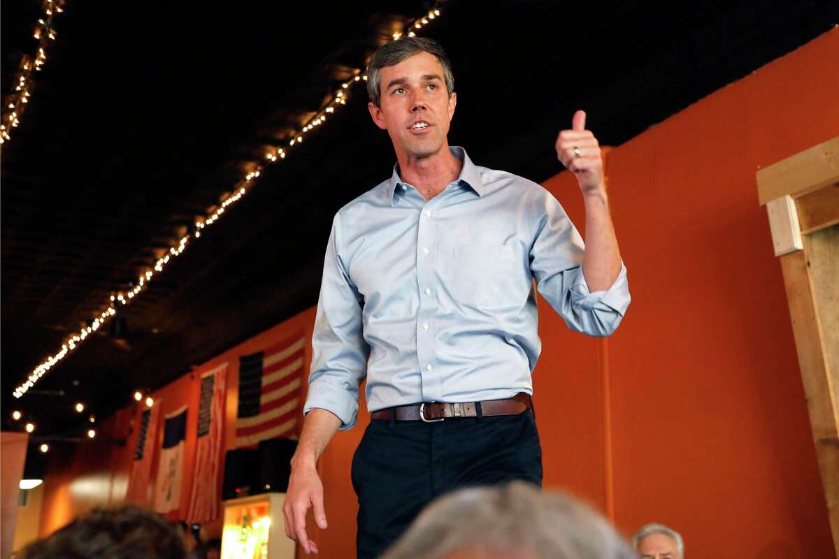 FILE - In this March 15, 2019, file photo, former Texas congressman Beto O'Rourke speaks during a stop at the Central Park Coffee Company in Mount Pleasant, Iowa. A former Iowa Democratic Party official is facing criticism for jumping from the party to work for O’Rourke _ and bringing with him inside information his opponents say could give him an advantage. (AP Photo/Charlie Neibergall, File)