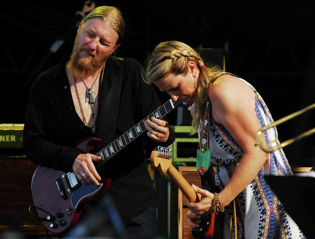Derek Trucks and Susan Tedeschi with the Tedeschi Trucks Band perform during the Gathering of the Vibes at Seaside Park in Bridgeport, Conn., on Friday July 31, 2015.